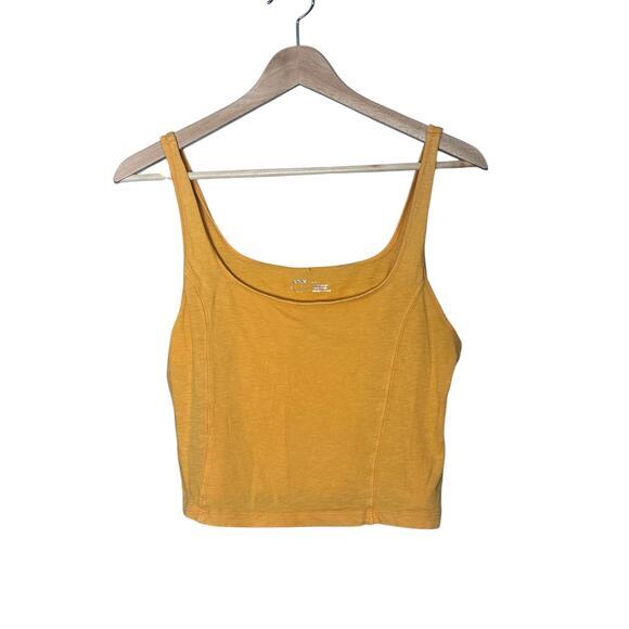 American Eagle Mustard Yellow Crop Top - Size Large - Picture 1 of 4